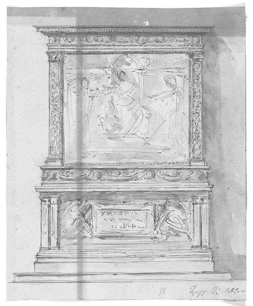 altare (disegno) di Zappelli Lisandro (fine/inizio secc. XIX/ XX)