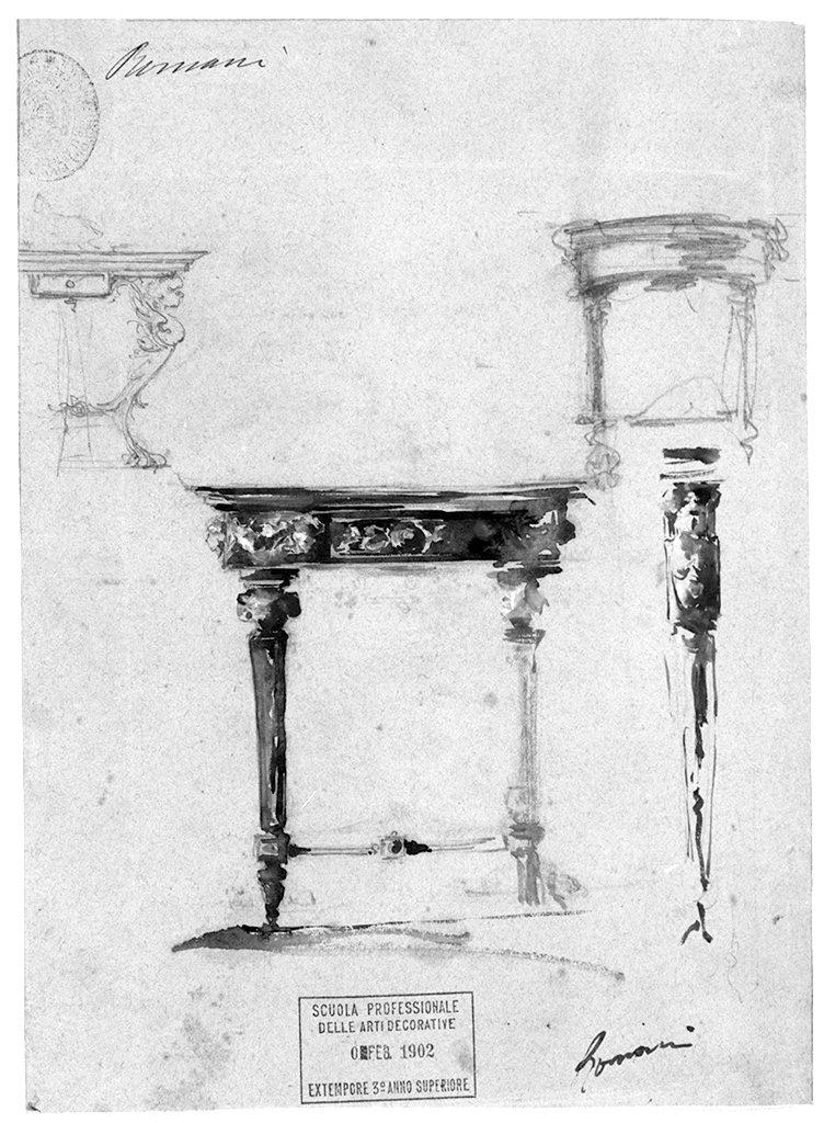 tavolo (disegno) di Romani Telemaco (sec. XX)