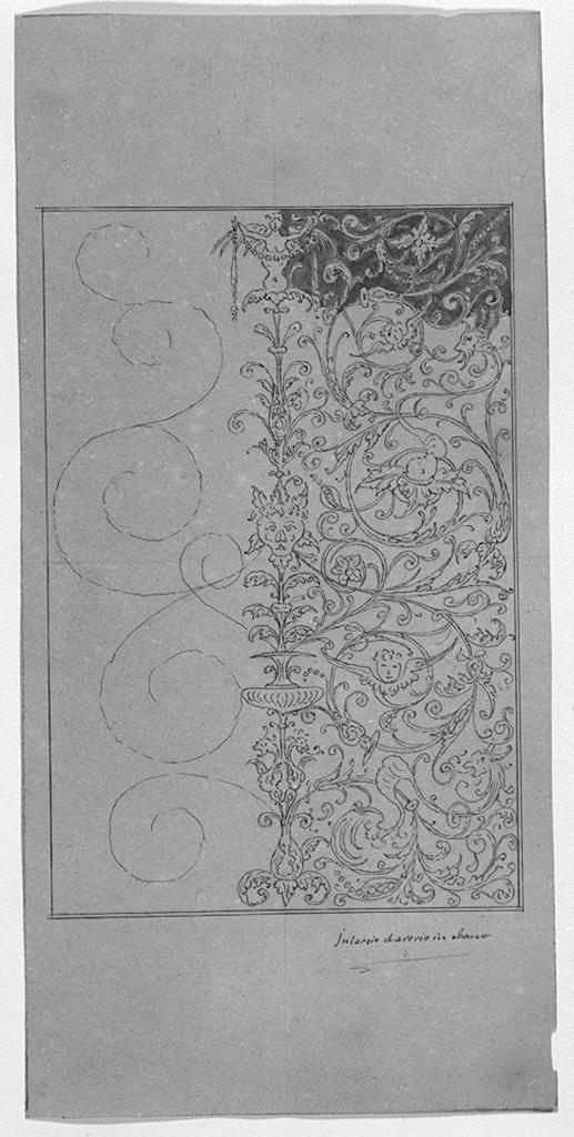 motivi decorativi a girali (disegno) - ambito italiano (sec. XX)