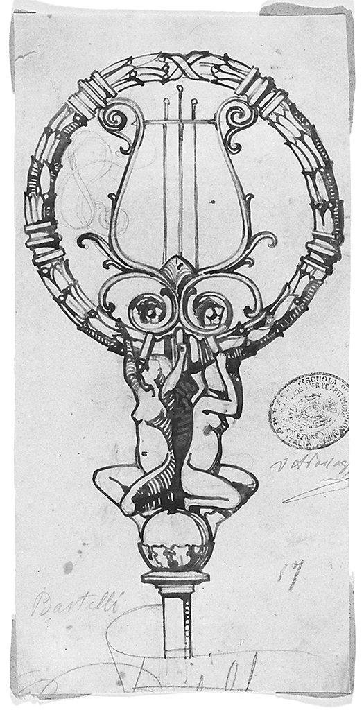 pomo di bastone (disegno) di Bastelli Cesare (sec. XX)