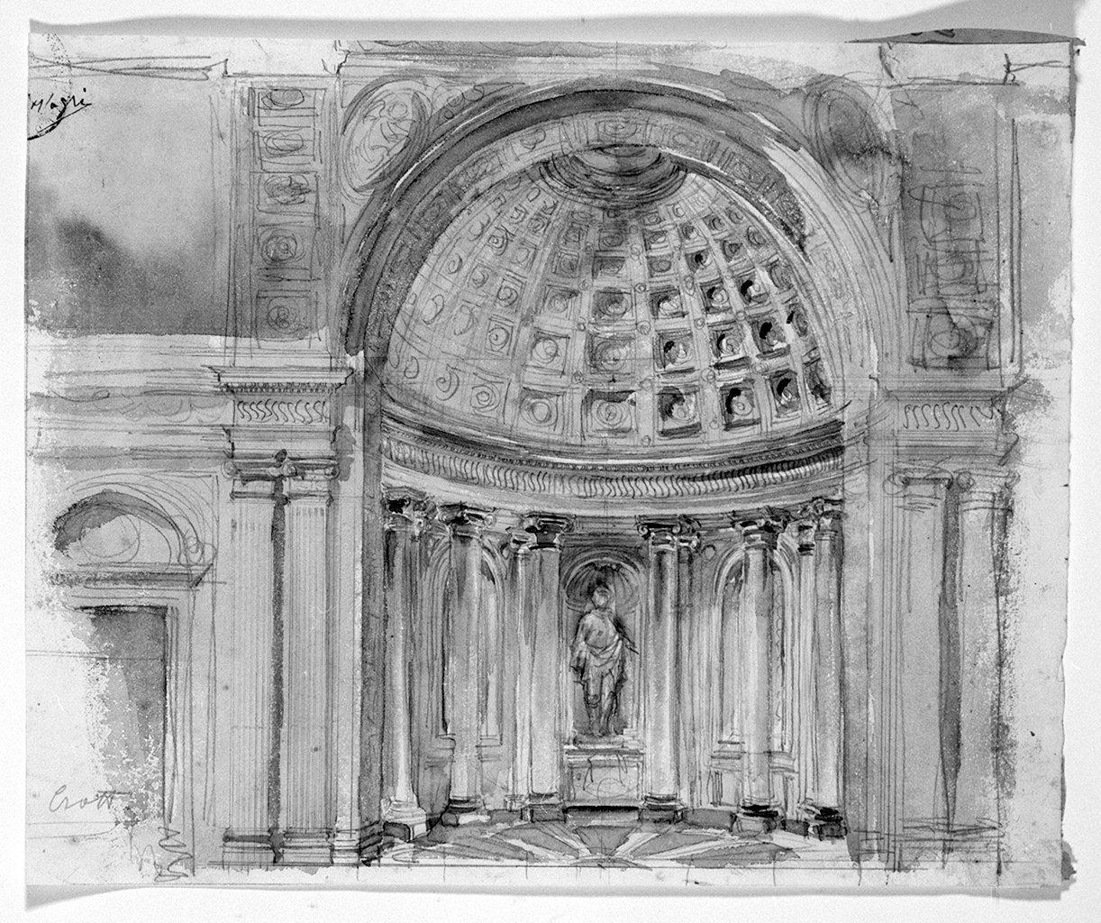 interno di cappella (disegno) di Crott Severino (sec. XX)
