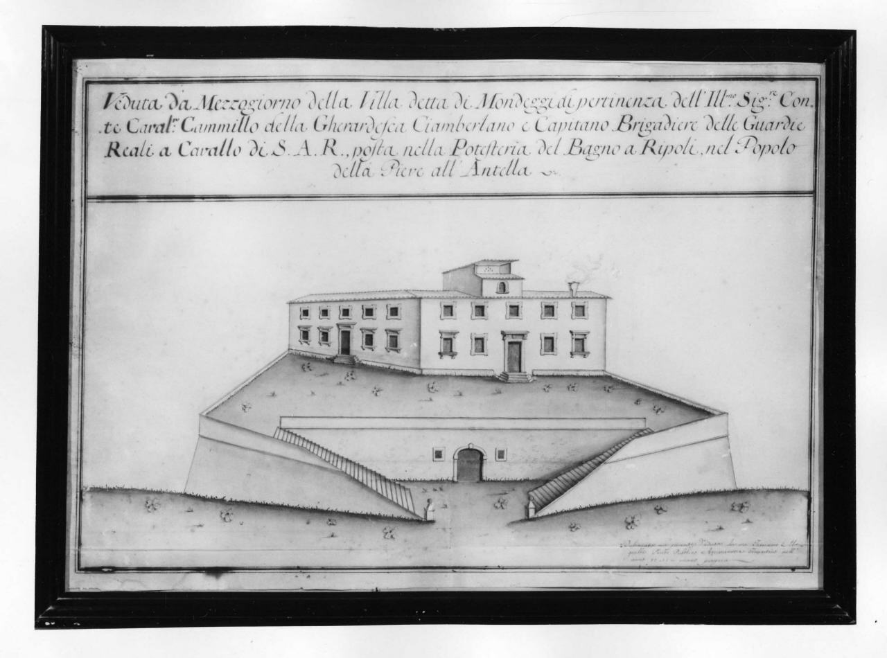 Veduta meridionale della Villa di Mondeggi (disegno) di Magnelli Francesco (sec. XVIII)