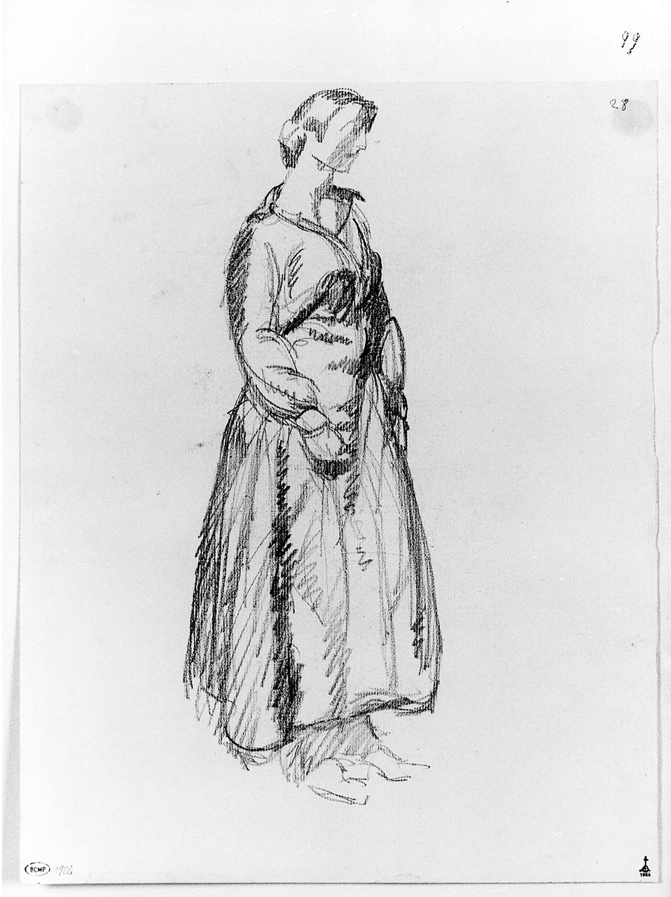 figura femminile (disegno) di Andreotti Libero (sec. XX)