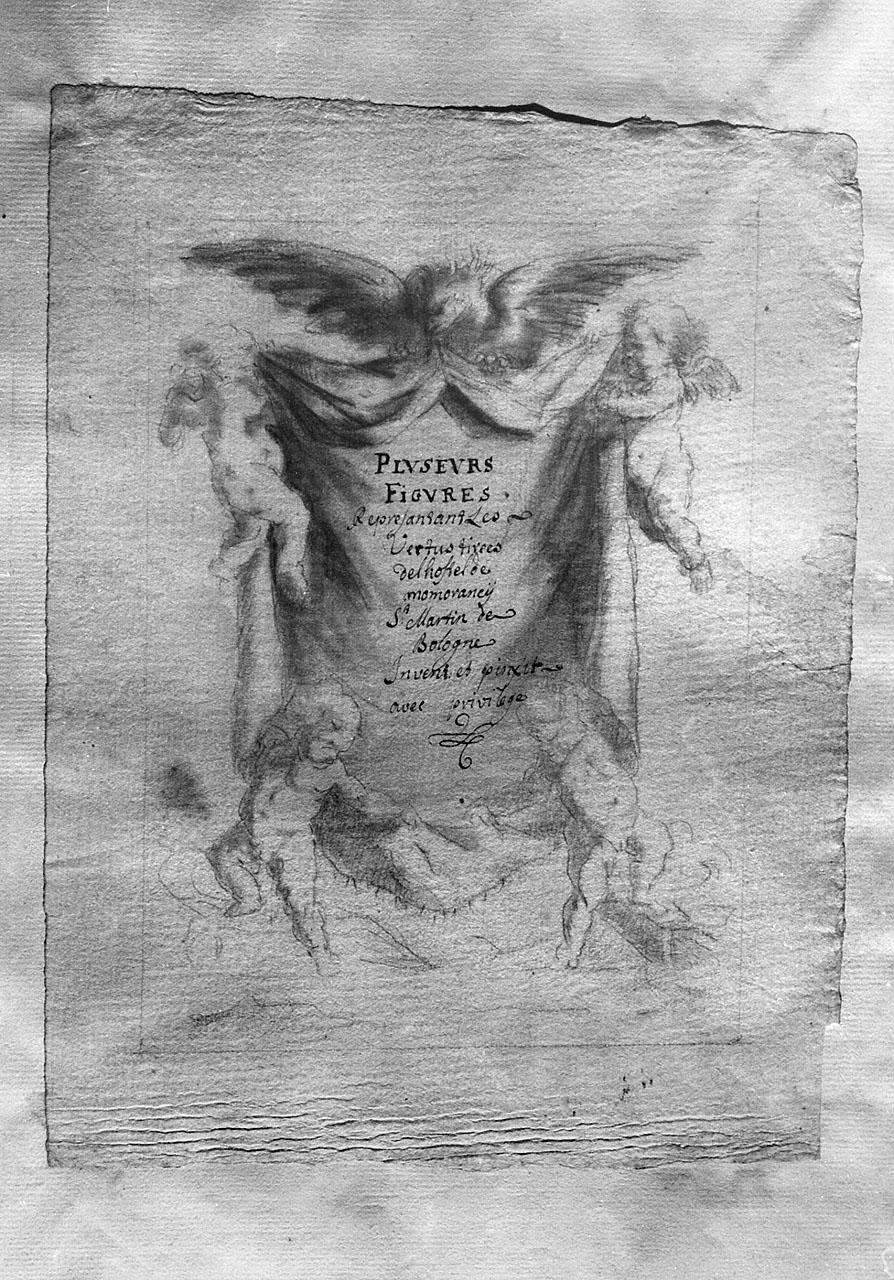 aquila, angeli (disegno) - ambito francese (?) (prima metà sec. XVIII)