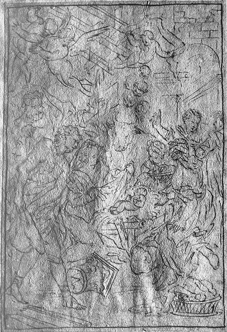 adorazione di Gesù Bambino (disegno) - ambito romano (?) (seconda metà sec. XVII)