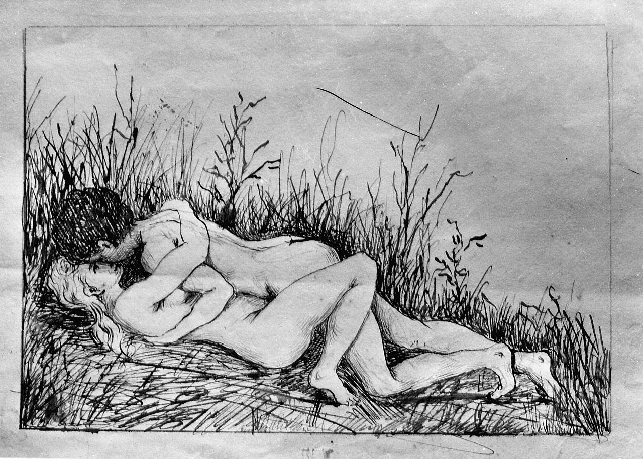scena erotica (disegno) - ambito toscano (seconda metà sec. XVIII)