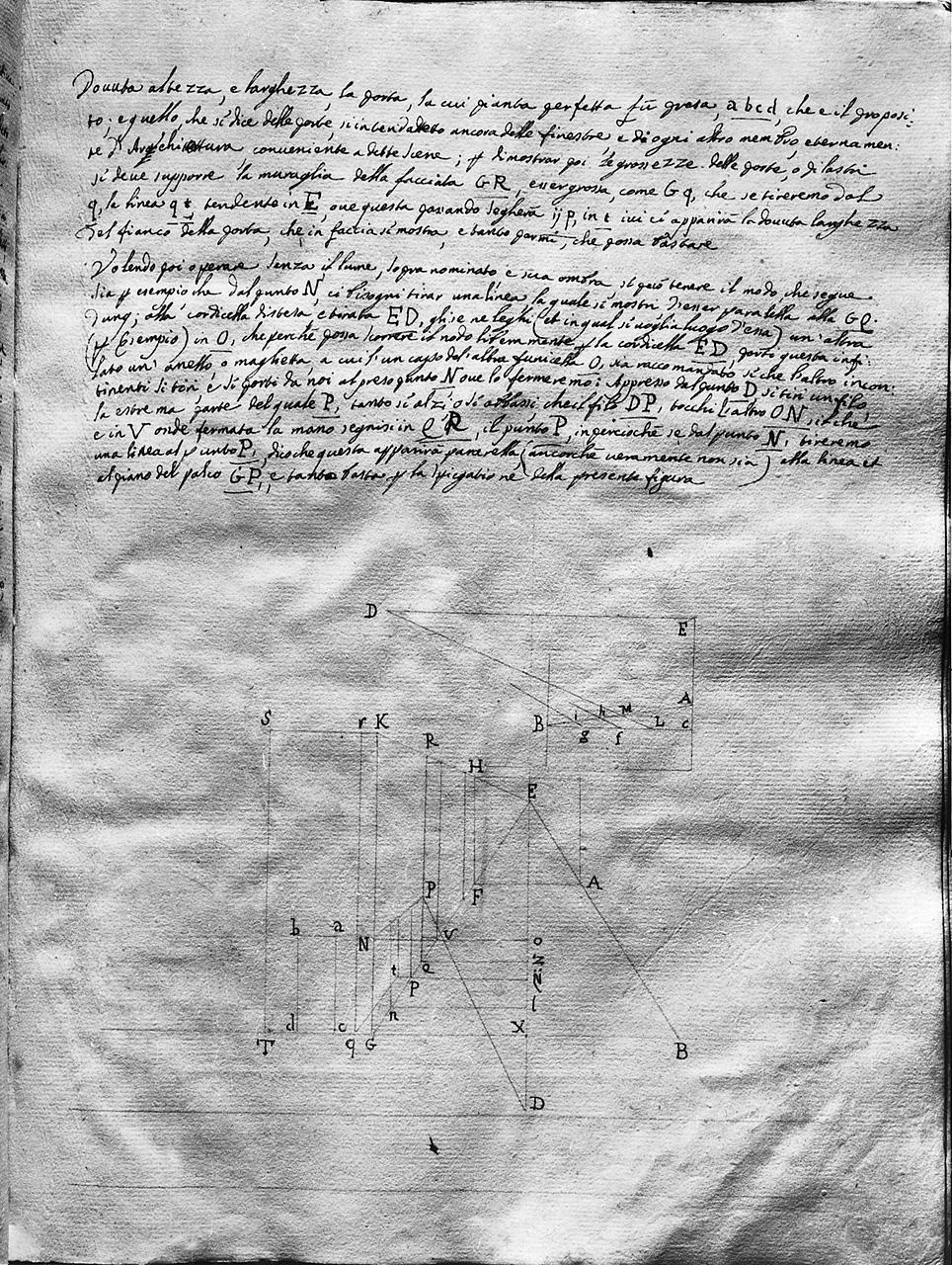 studio prospettico per apparati scenici (disegno) - ambito toscano (sec. XVIII)