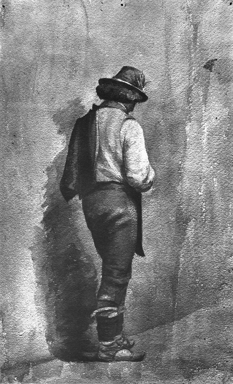 figura maschile (disegno) di Norfini Luigi (seconda metà sec. XIX)