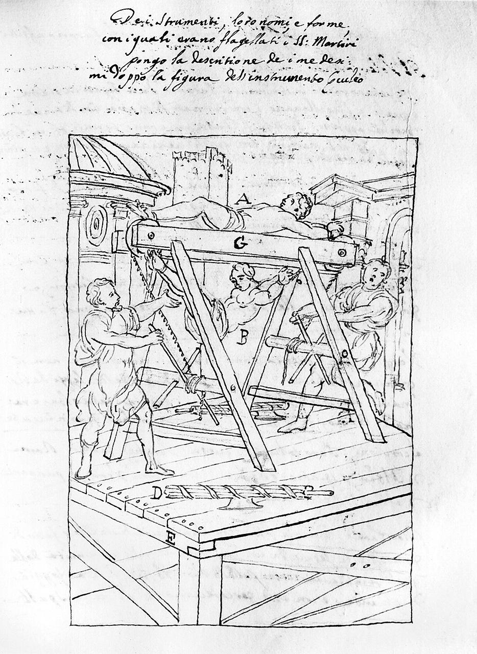 scena di martirio (disegno) di Carlini Alberico (sec. XVIII)