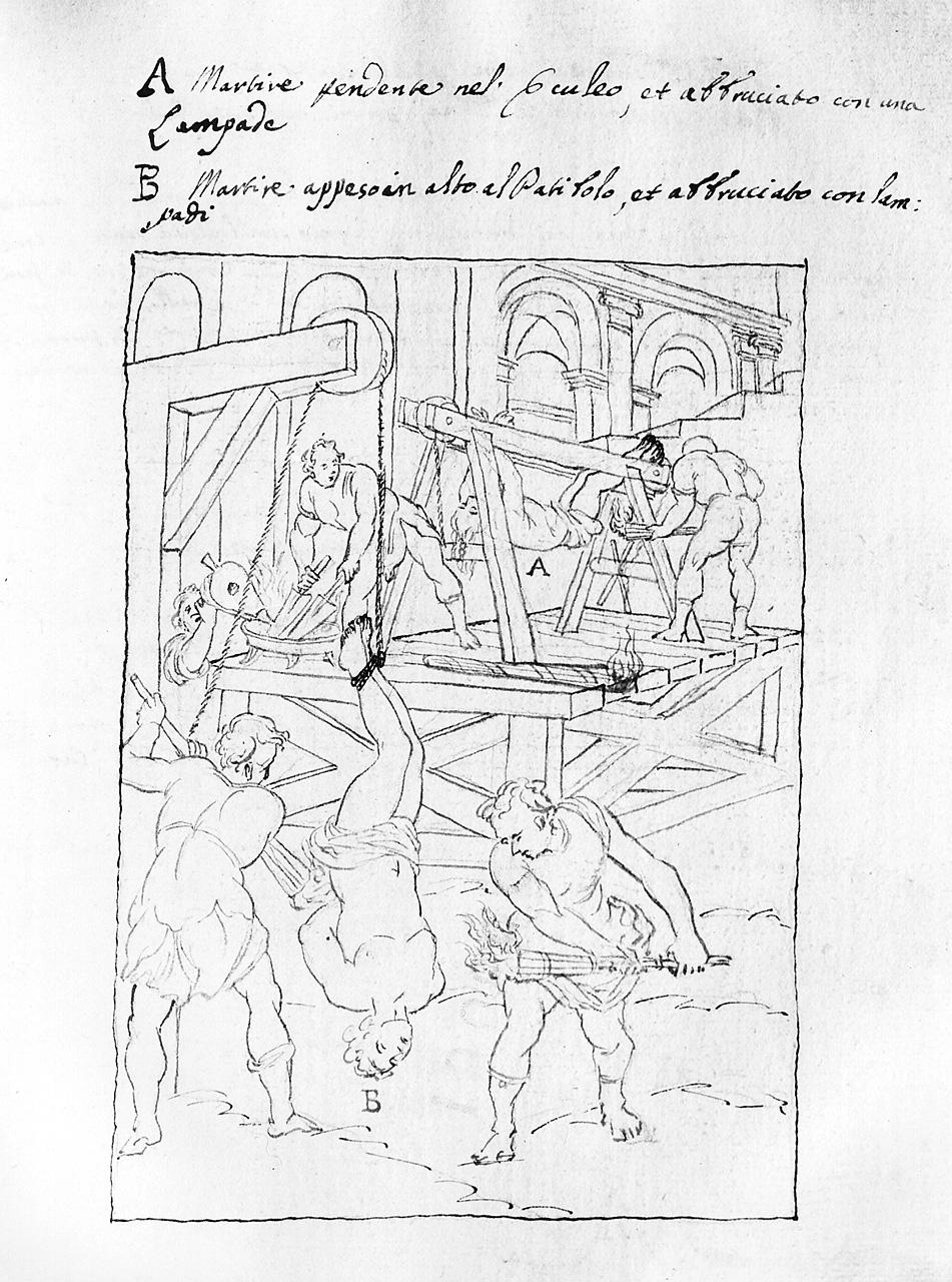 scena di martirio (disegno) di Carlini Alberico (sec. XVIII)