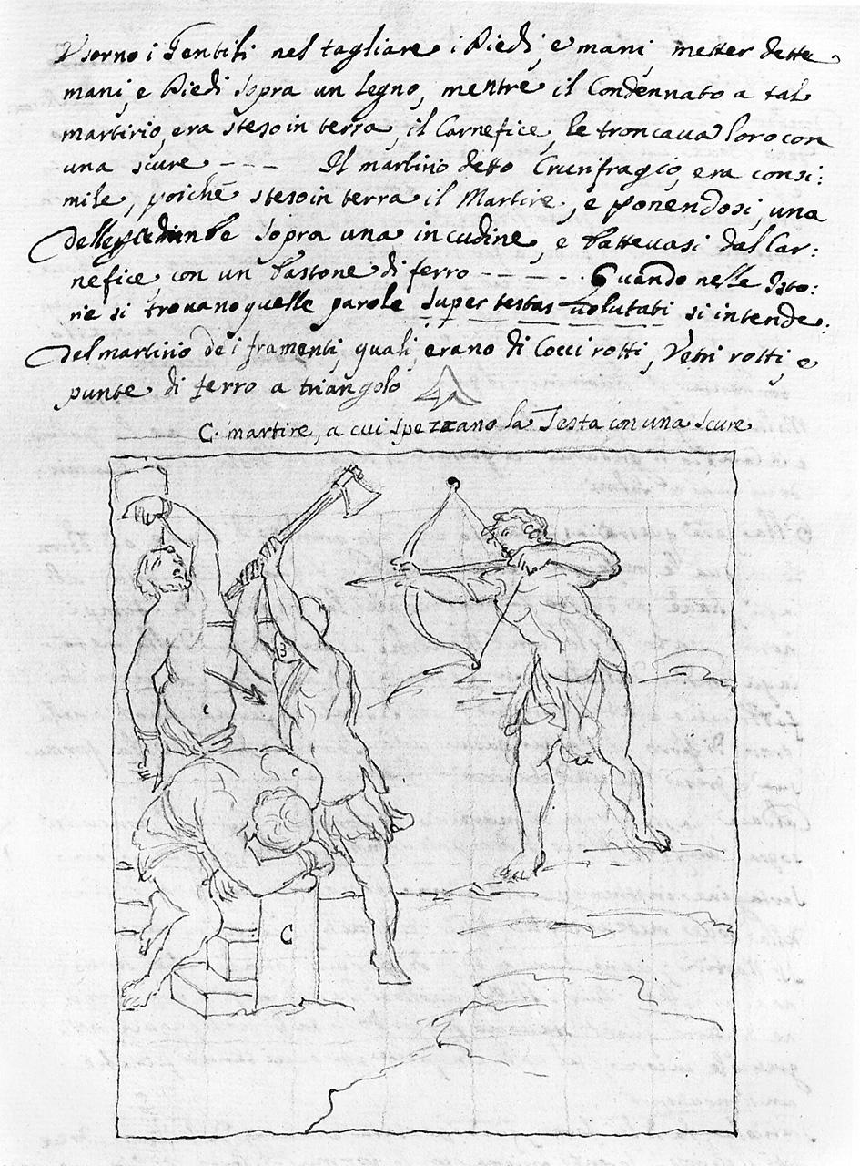 scena di martirio (disegno) di Carlini Alberico (sec. XVIII)