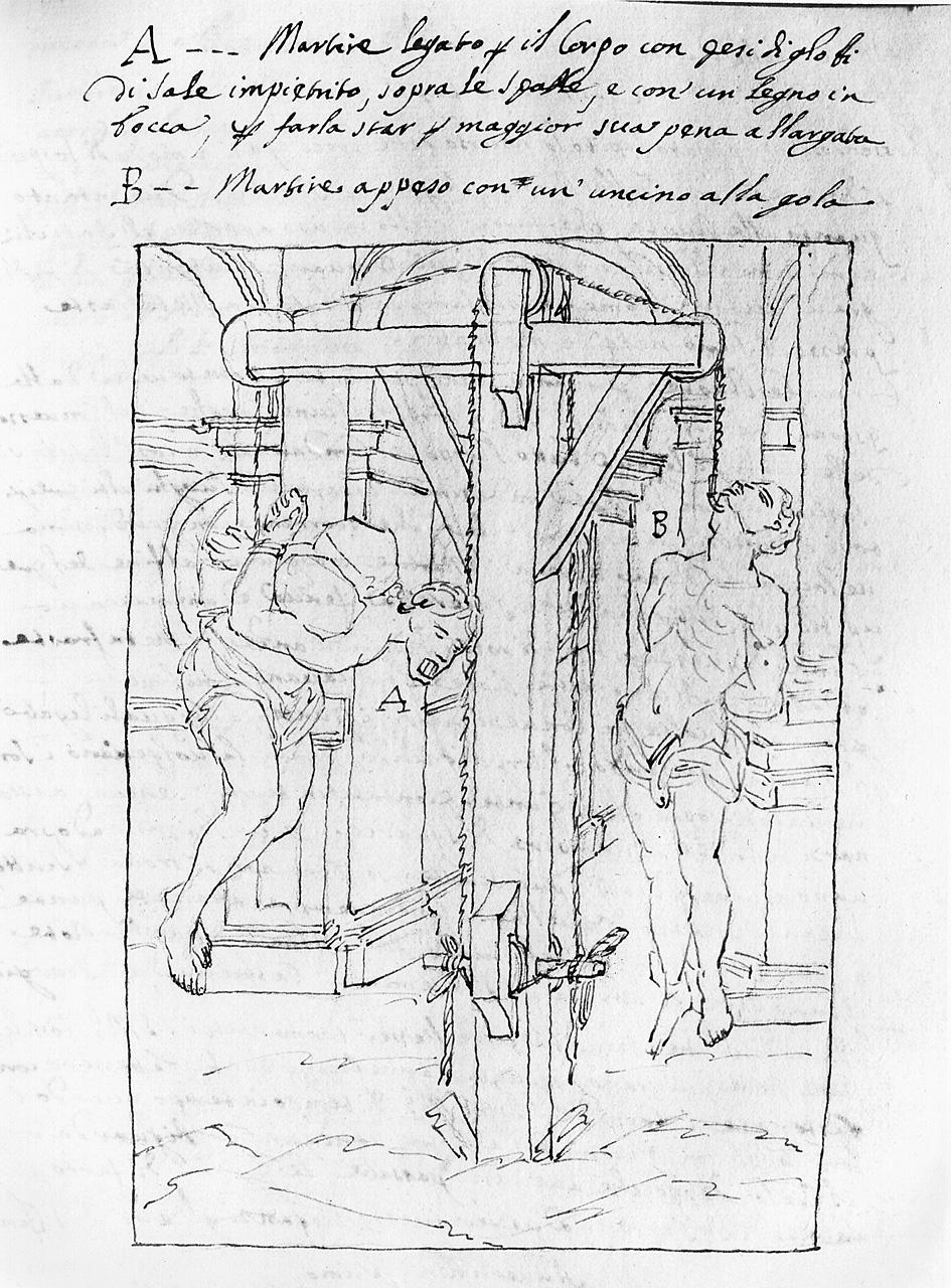 scena di martirio (disegno) di Carlini Alberico (sec. XVIII)