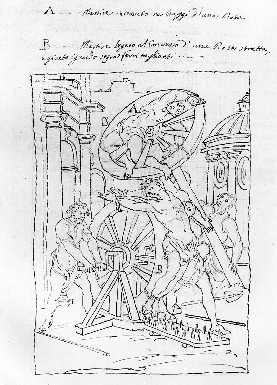 scena di martirio (disegno) di Carlini Alberico (sec. XVIII)