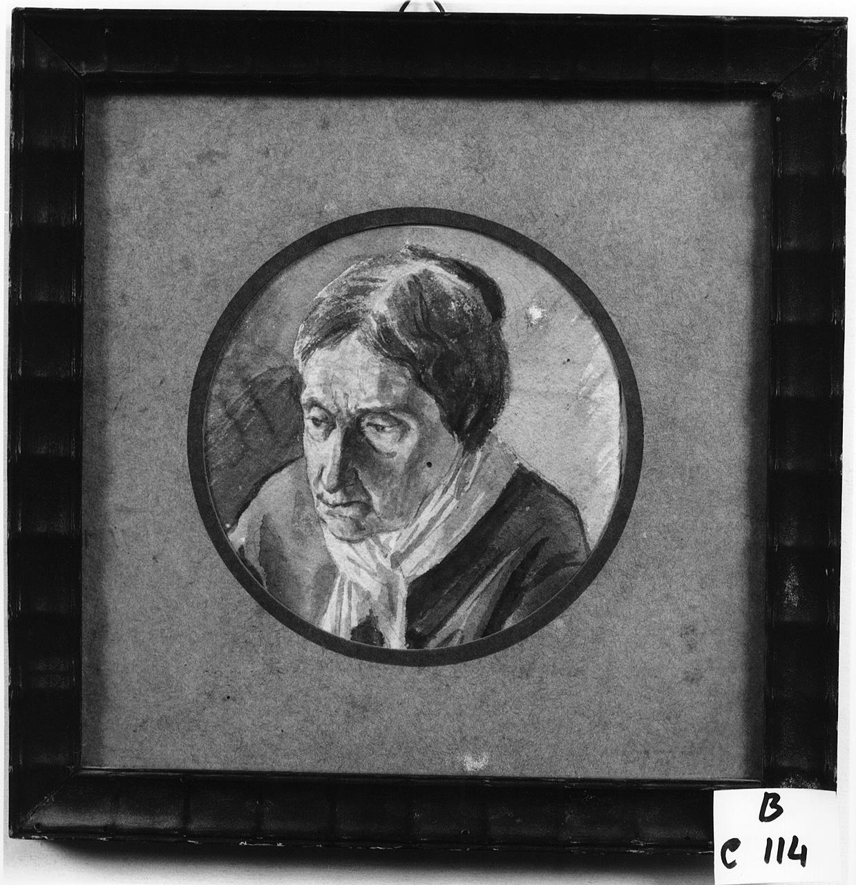 testa di donna (disegno) - ambito romano (seconda metà sec. XIX)