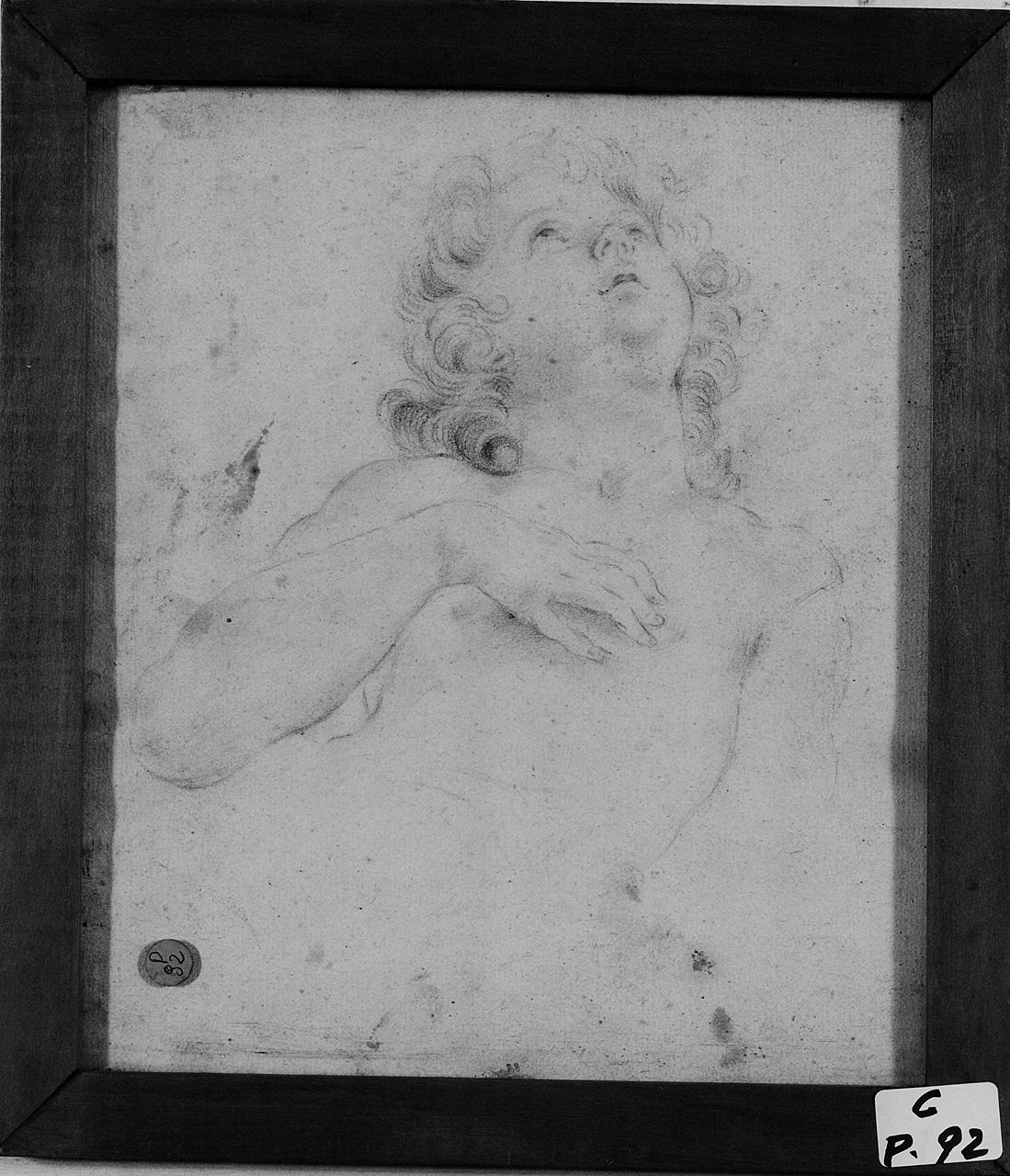 figura maschile nuda (disegno) - ambito romano (seconda metà sec. XVII)