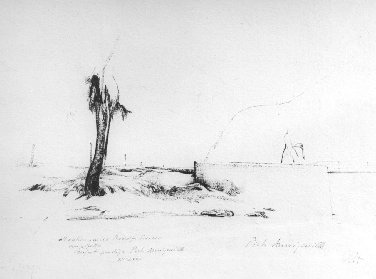 Dervio, paesaggio (disegno) di Annigoni Pietro (sec. XX)