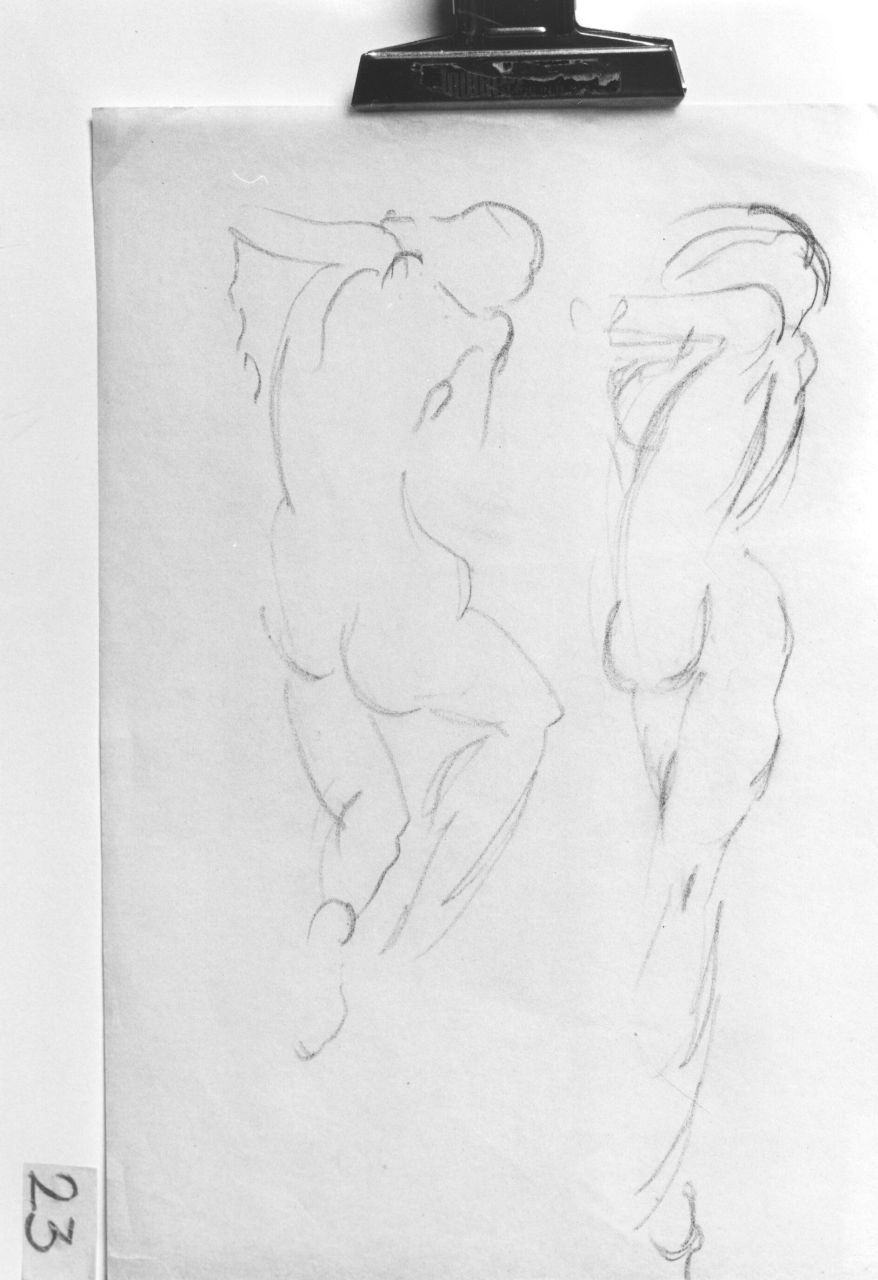 figure femminili nude (disegno) - ambito toscano (?) (prima metà sec. XX)