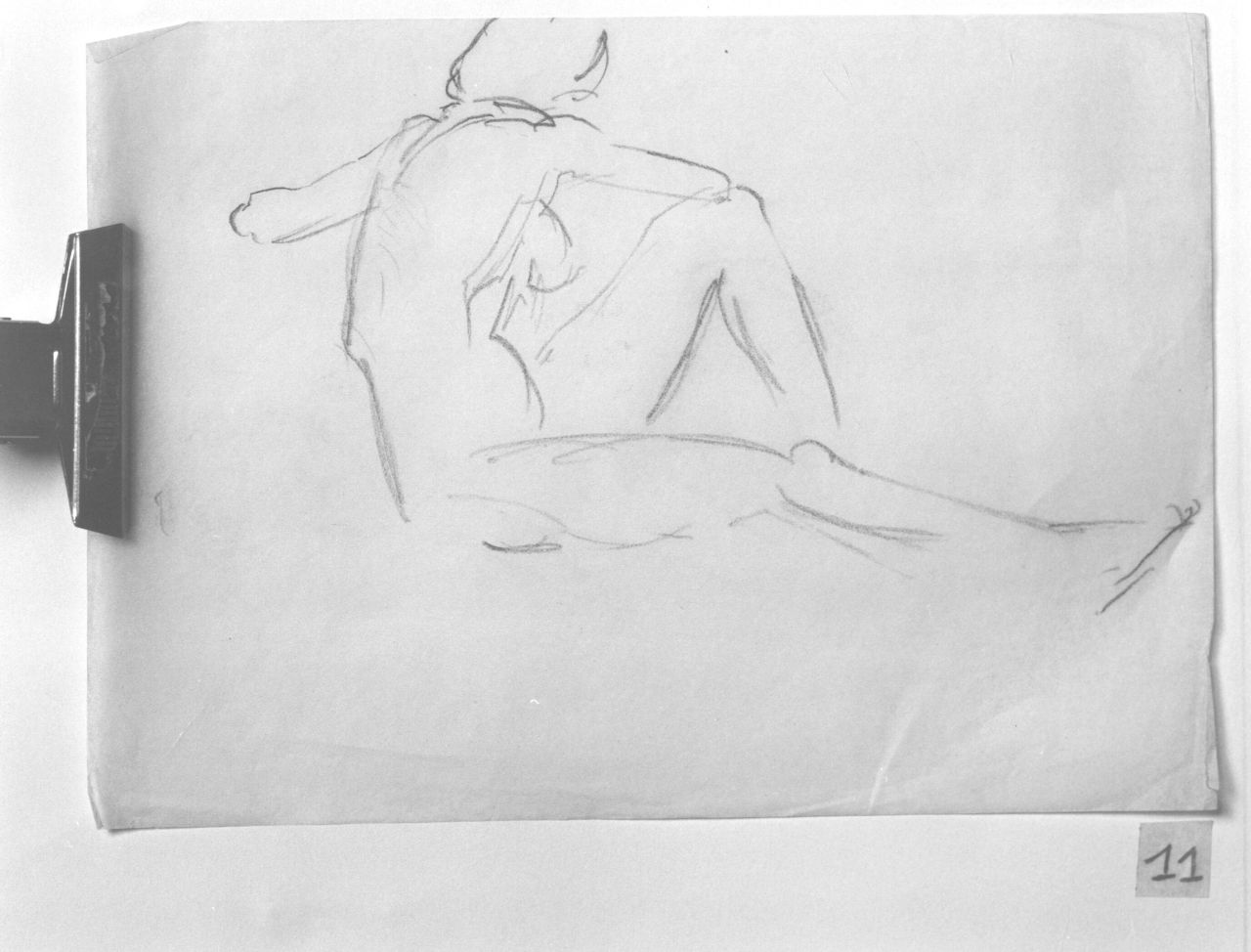 figura femminile nuda (disegno) - ambito toscano (?) (prima metà sec. XX)