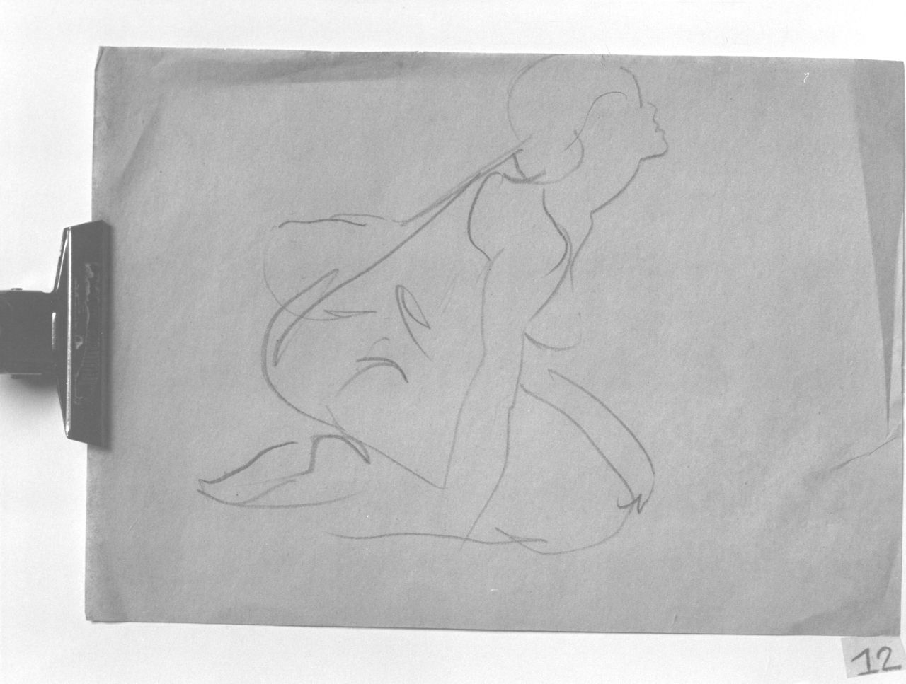 figura femminile nuda (disegno) - ambito toscano (?) (prima metà sec. XX)