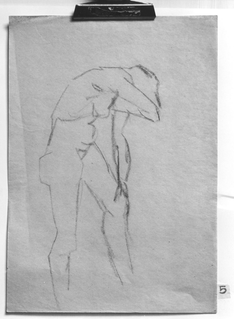 studio di nudo femminile (disegno) - ambito toscano (?) (prima metà sec. XX)