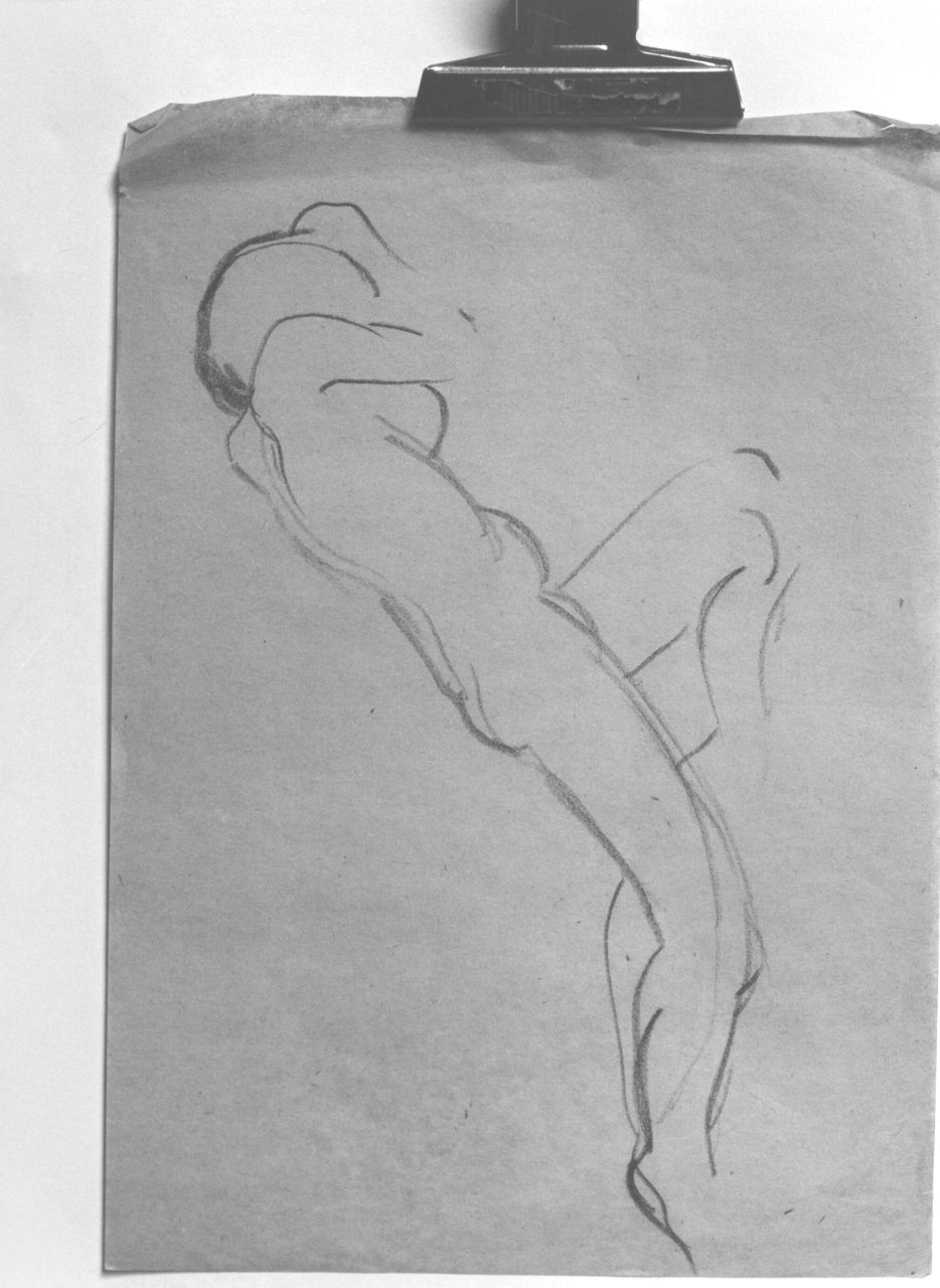 studio di nudo femminile (disegno) - ambito toscano (?) (prima metà sec. XX)