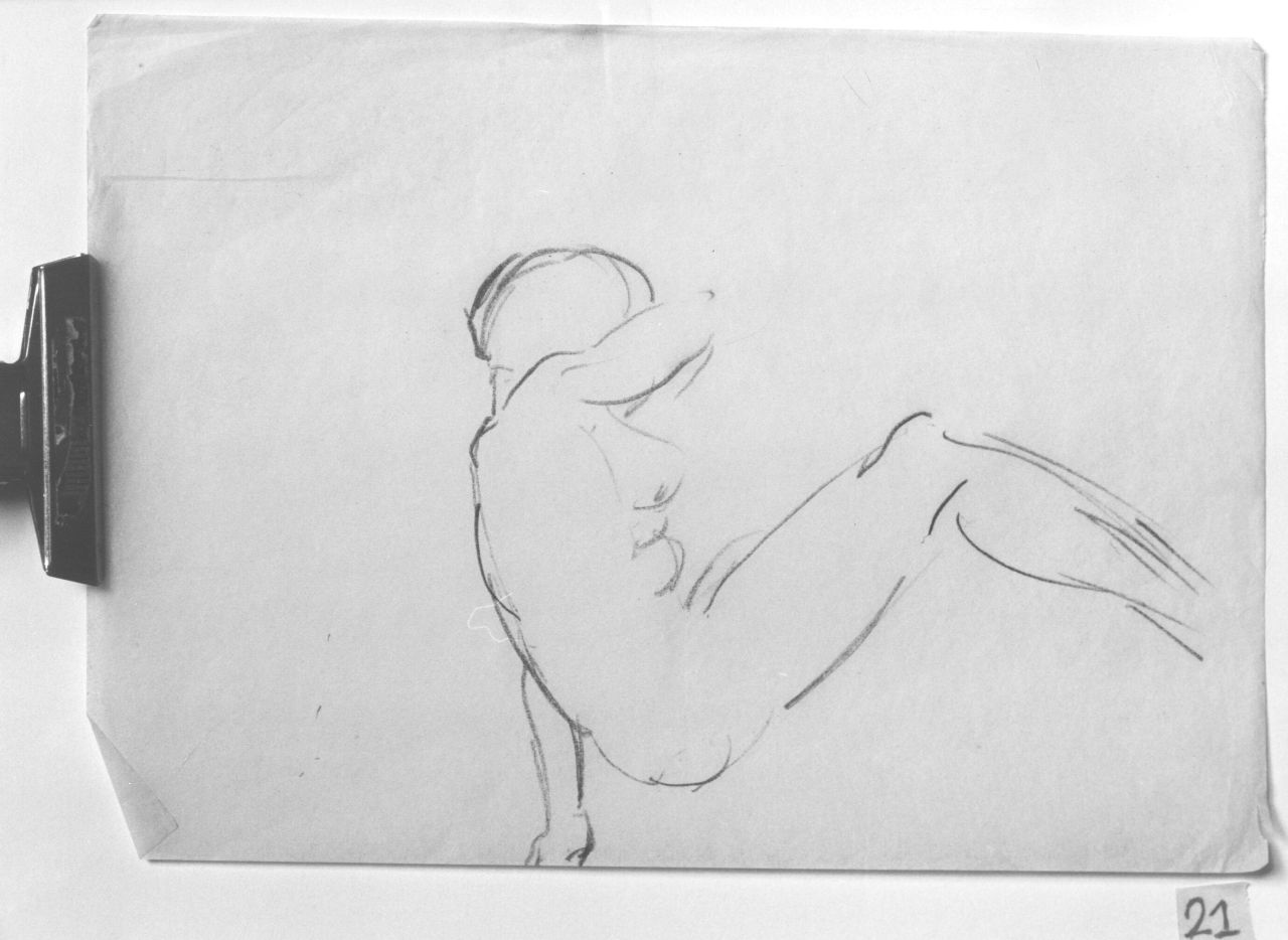 studio di nudo femminile (disegno) - ambito toscano (?) (prima metà sec. XX)