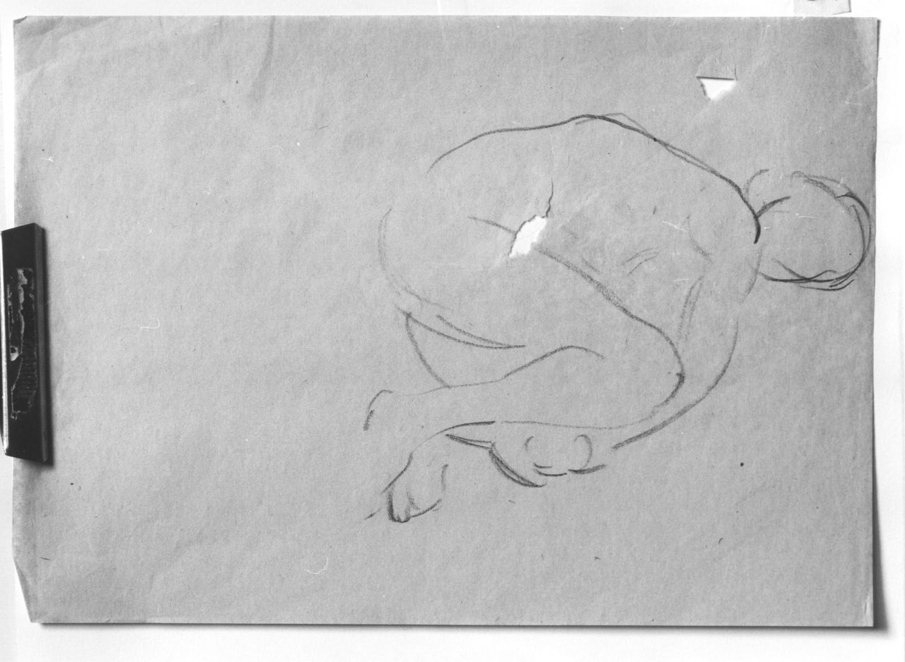 studio di nudo femminile (disegno) - ambito toscano (?) (prima metà sec. XX)
