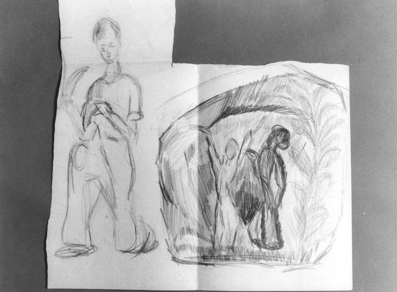 studio di figure (disegno) - ambito toscano (?) (prima metà sec. XX)