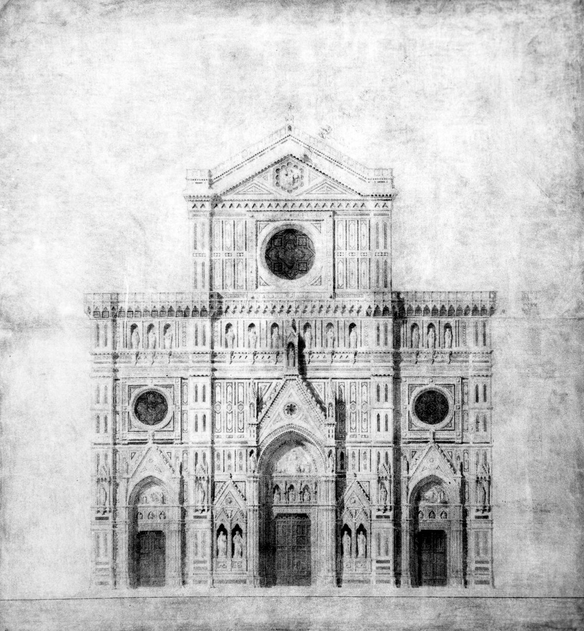 progetto per la facciata di Santa Maria del Fiore (disegno) di Falcini Mariano (sec. XIX)