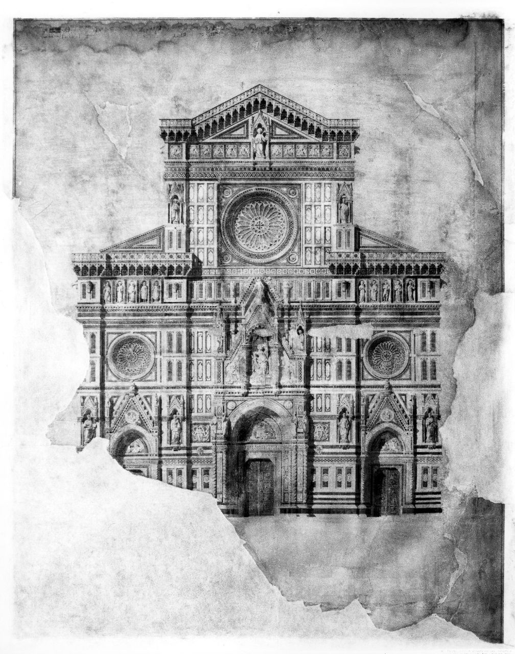 progetto per la facciata di Santa Maria del Fiore (disegno) di Cipolla Antonio (sec. XIX)