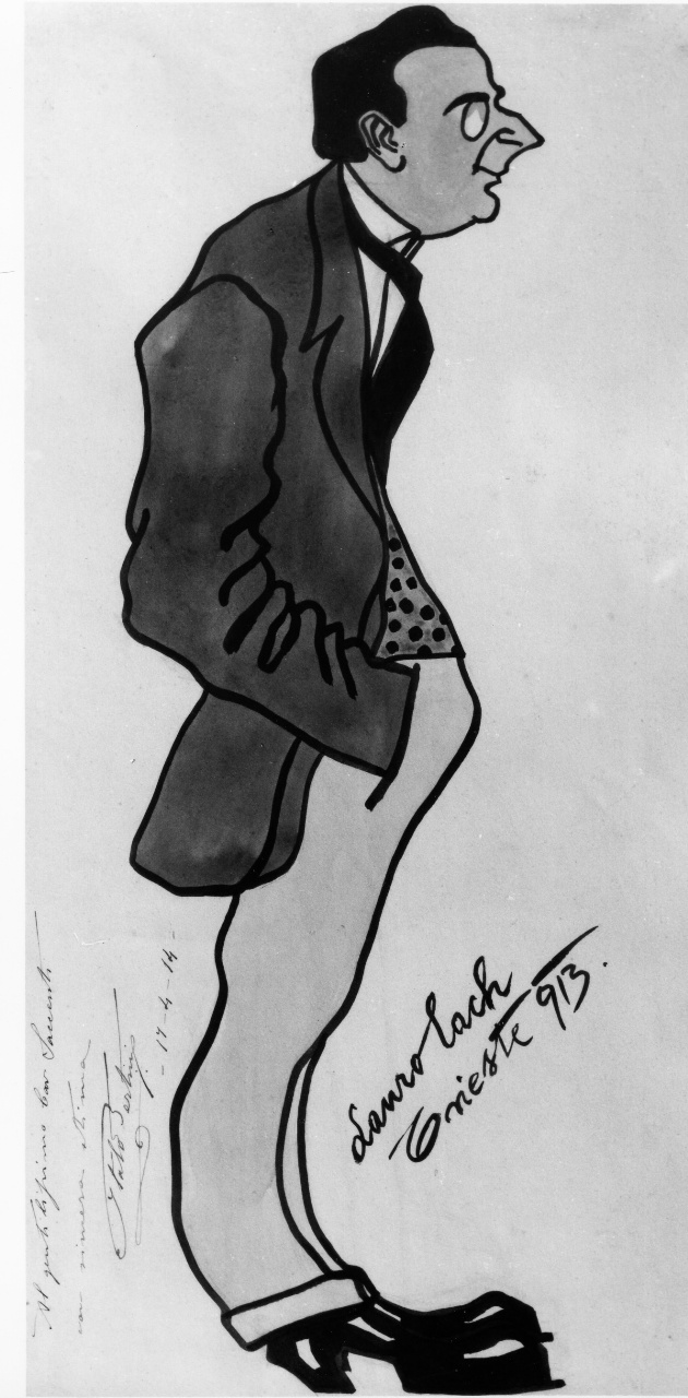 caricatura di Lauro Lach (disegno) di Bertini Italo (sec. XX)