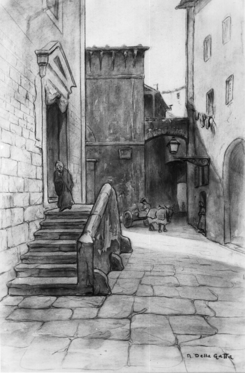 veduta della chiesa di S. Andrea a Firenze (disegno) di Della Gatta Nino (ultimo quarto sec. XIX)