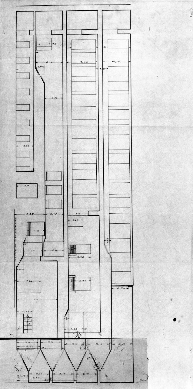 sezione longitudinale su via Magenta del teatro Comunale a Firenze (disegno) - ambito fiorentino (prima metà sec. XX)
