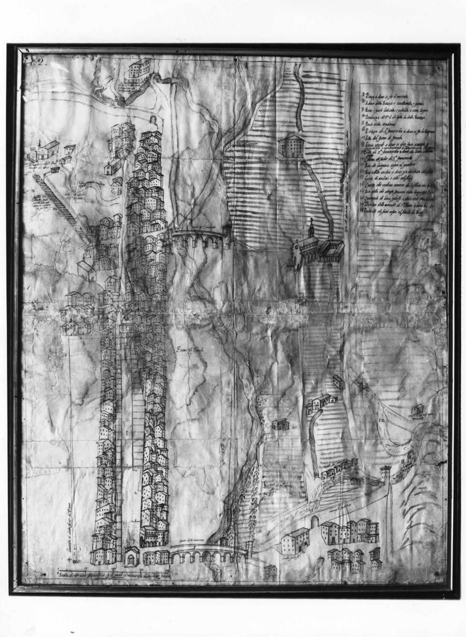 pianta di Pescia (disegno) - ambito toscano (sec. XVIII)