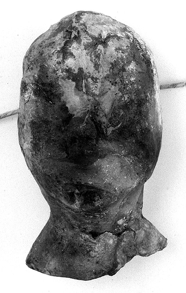 testa umana (ex voto antropomorfo) - valdelsano (secc. XVI/ XIX)