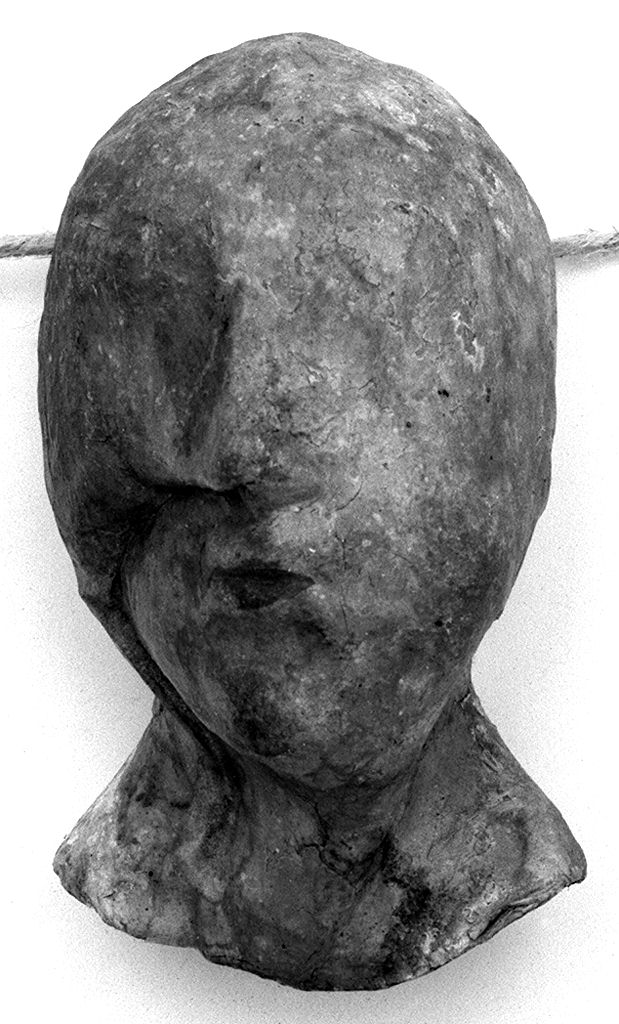 testa umana (ex voto antropomorfo) - valdelsano (secc. XVI/ XIX)