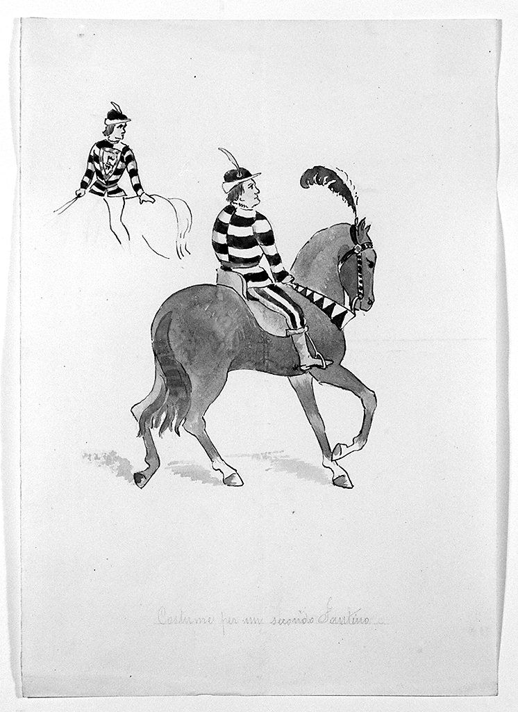 fantino della contrada della Lupa (disegno, elemento d'insieme) - ambito senese (prima metà sec. XX)