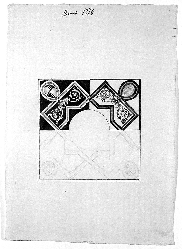bandiera della contrada della Lupa (disegno) - ambito senese (sec. XIX)