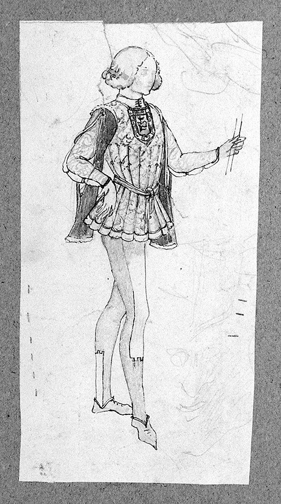 paggio della contrada della Lupa (disegno, elemento d'insieme) di Giunti Umberto (sec. XX)