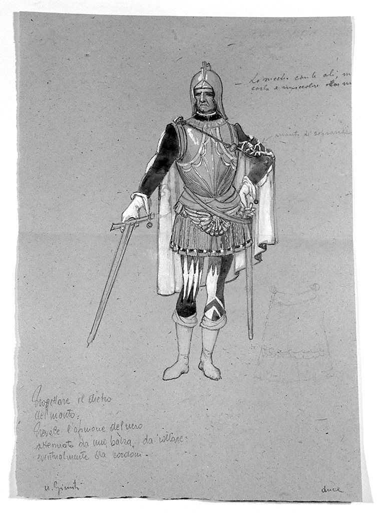 duce della contrada della Lupa (disegno, elemento d'insieme) di Giunti Umberto (sec. XX)