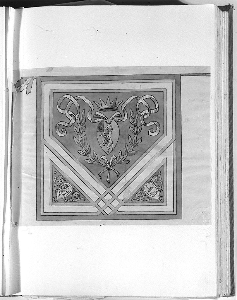 bandierone da paggio maggiore della contrada di Valdimontone (disegno, elemento d'insieme) - ambito senese (sec. XX)