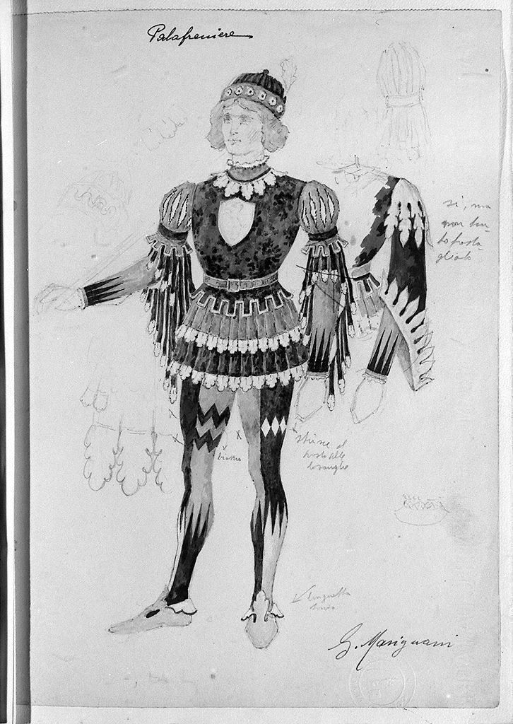 palafreniere della contrada di Valdimontone (disegno, elemento d'insieme) di Masignani Guido (sec. XX)