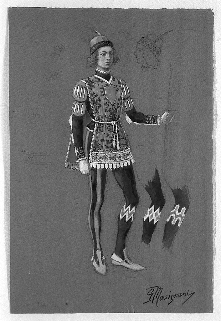 montura della contrada di Valdimontone (disegno, elemento d'insieme) di Masignani Guido (sec. XX)