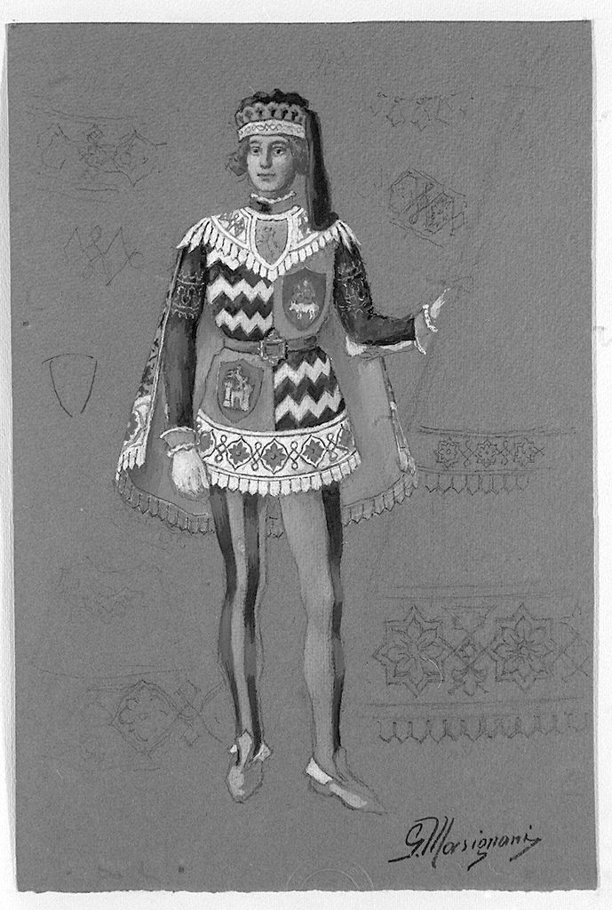 montura della contrada di Valdimontone (disegno, elemento d'insieme) di Masignani Guido (sec. XX)