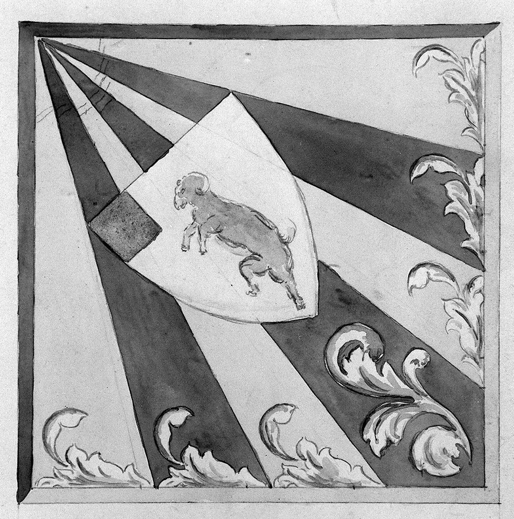 bandiera della contrada di Valdimontone (disegno, elemento d'insieme) di Bruschelli Vasco (sec. XX)