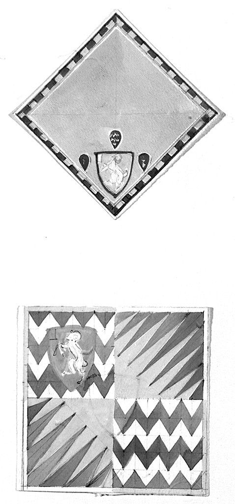 bandiera della contrada di Valdimontone (disegno, serie) - ambito senese (sec. XX)