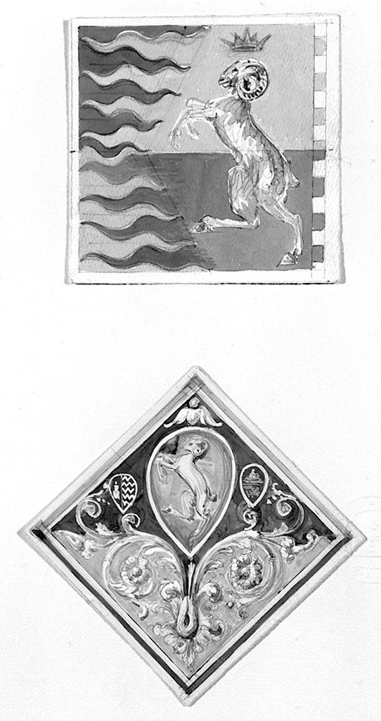 bandiera della contrada di Valdimontone (disegno, serie) - ambito senese (sec. XX)