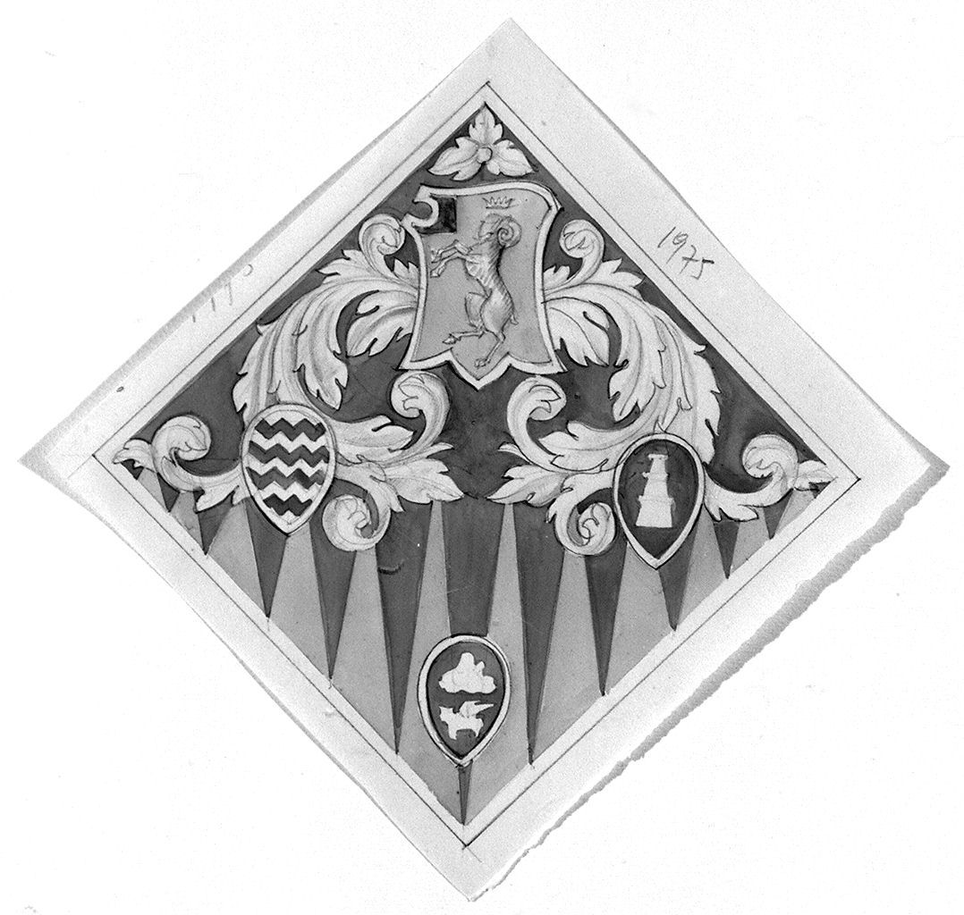 bandiera della contrada di Valdimontone (disegno, elemento d'insieme) - ambito senese (sec. XX)