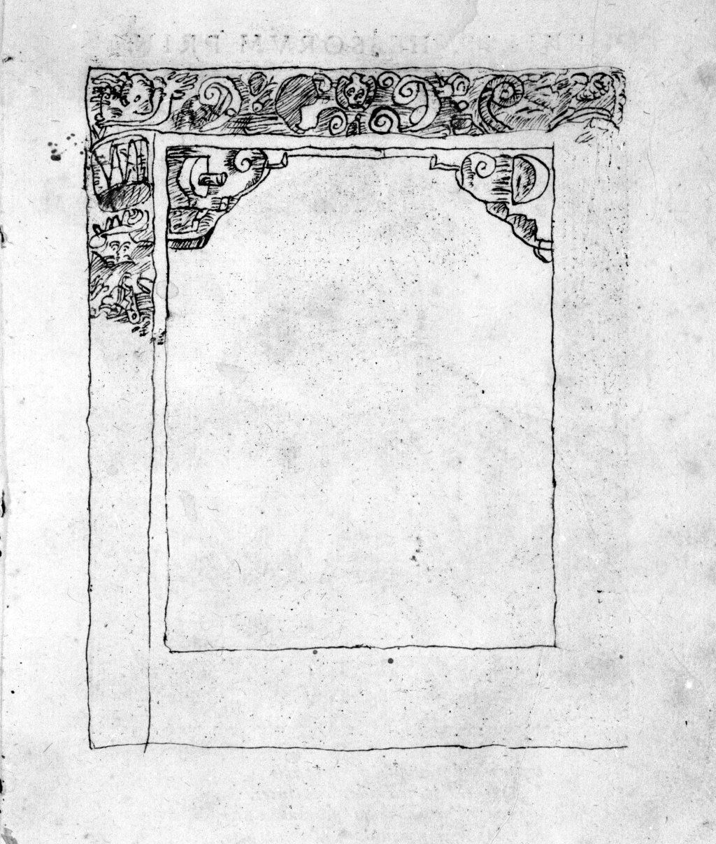 abbozzo di cornice (disegno) - ambito italiano (sec. XVI)