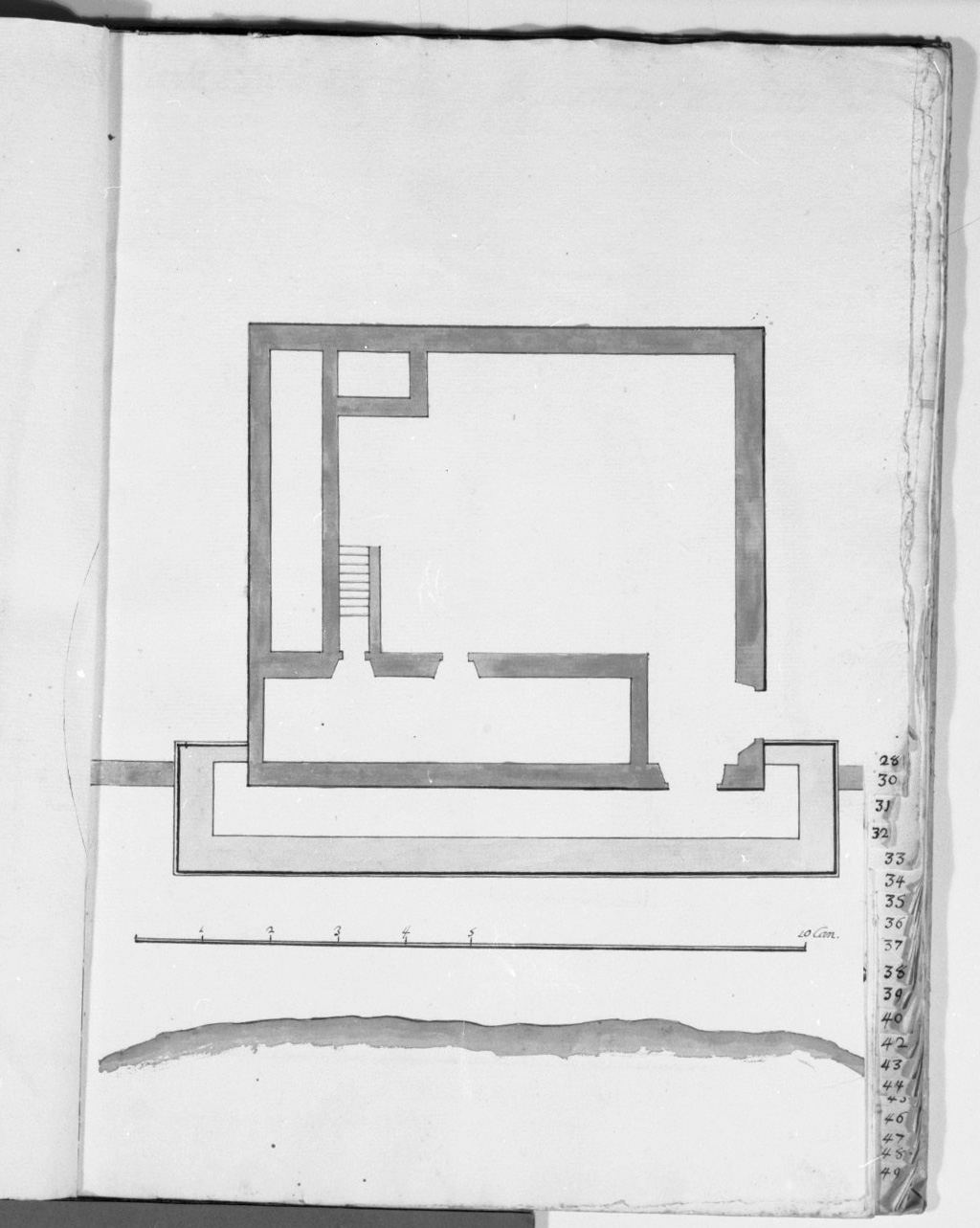 pianta della torre della cala di San Paolo a Malta (disegno, elemento d'insieme) - ambito italiano (sec. XVIII)